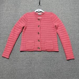 Ann Taylor Loft Women’s S Long Sleeve Crochet Cardigan Pink